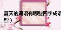 夏天的詞語有哪些四字成語(夏天的詞語有哪些)