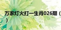 萬家燈火打一生肖026期(萬家燈火打一生肖)