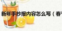 新年手抄報內容怎么寫(春節手抄報寫什么)