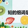 短的組詞是什么啊（短的組詞是什么）