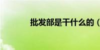 批發部是干什么的(批發部)