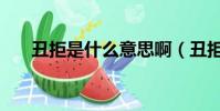 丑拒是什么意思啊(丑拒是什么意思)