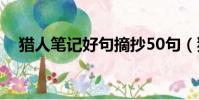 獵人筆記好句摘抄50句(獵人筆記好句)