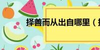 擇善而從出自哪里(擇善而從)