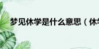 夢見休學是什么意思(休學是什么意思)