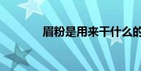 眉粉是用來干什么的(眉粉)