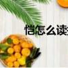 愷怎么讀拼音怎么寫的（愷怎么讀）