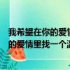 我希望在你的愛情里找一個溫暖的角落誰唱的（我希望在你的愛情里找一個溫暖的角落）