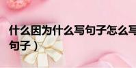 什么因為什么寫句子怎么寫(什么因為什么寫句子)