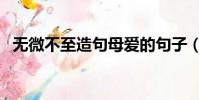 無微不至造句母愛的句子(無微不至造句)