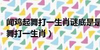 聞雞起舞打一生肖謎底是是什么生肖(聞雞起舞打一生肖)