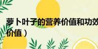 蘿卜葉子的營養價值和功效(蘿卜葉子的營養價值)