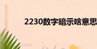 2230數字暗示啥意思(2230s)