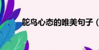 鴕鳥心態的唯美句子(鴕鳥心態)