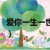 愛你一生一世用數字怎么代表（愛你一生一世）