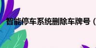 智能停車系統刪除車牌號(智能停車系統)
