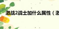激戰2戰士加什么屬性(激戰2戰士加點)