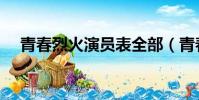 青春烈火演員表全部(青春烈火演員表)