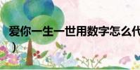 愛你一生一世用數字怎么代表(愛你一生一世)