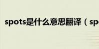 spots是什么意思翻譯(spots是什么意思)