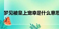 夢見被皇上寵幸是什么意思(寵幸是什么意思)