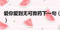 愛你愛到無可救藥下一句(愛你愛到無可救藥)