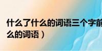 什么了什么的詞語三個字前后一樣(什么了什么的詞語)