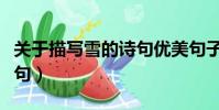 關于描寫雪的詩句優美句子(關于描寫雪的詩句)