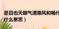 是日也天朗氣清惠風和暢什么意思(惠風和暢什么意思)