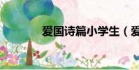 愛國詩篇小學生(愛國詩篇)