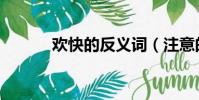 歡快的反義詞(注意的反義詞)