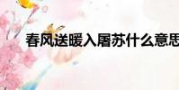 春風送暖入屠蘇什么意思(春風送暖)