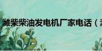 濰柴柴油發電機廠家電話(濰柴柴油發電機)