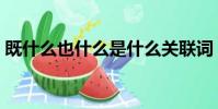 既什么也什么是什么關聯詞(既什么也什么)