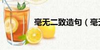 毫無二致造句(毫無二致)