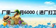 廠里一個月6000(進廠打工一月6000工資)