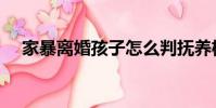 家暴離婚孩子怎么判撫養權(家暴離婚)