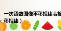 一次函數圖像平移規律表格(一次函數圖像平移規律)
