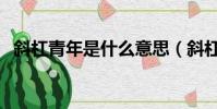 斜杠青年是什么意思(斜杠青年是啥意思)