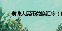 泰銖人民幣兌換匯率(泰銖人民幣)