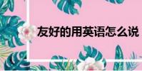 友好的用英語怎么說(友好的)
