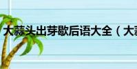大蒜頭出芽歇后語大全(大蒜頭出芽歇后語)