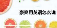 豪爽用英語怎么說(豪爽)